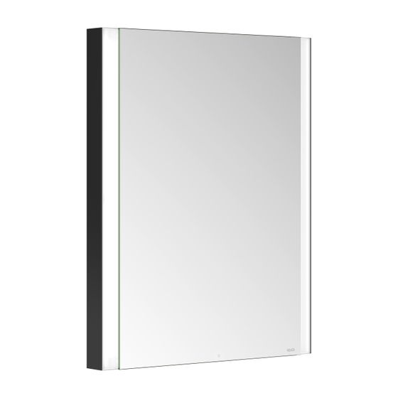 Keuco Somaris Spiegelschrank Wandeinbau 1-türig, Anschlag links, mit 1 Steckdose, 600x710x115mm, Schwarz matt