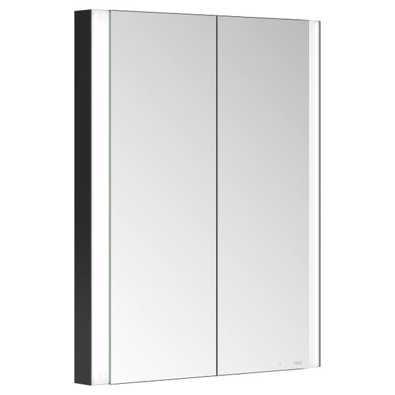 Keuco Somaris Spiegelschrank Wandeinbau 2-türig, mit 1 Steckdose, 600x710x115mm, Schwarz matt