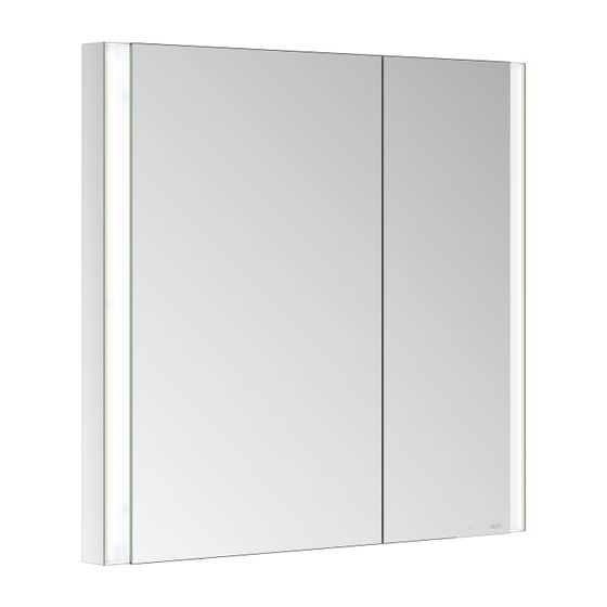 Keuco Somaris Spiegelschrank Wandeinbau 2-türig asymmetrisch, breite Tür links, mit 1 Steckdose, 800x710x115mm, Verspiegelt