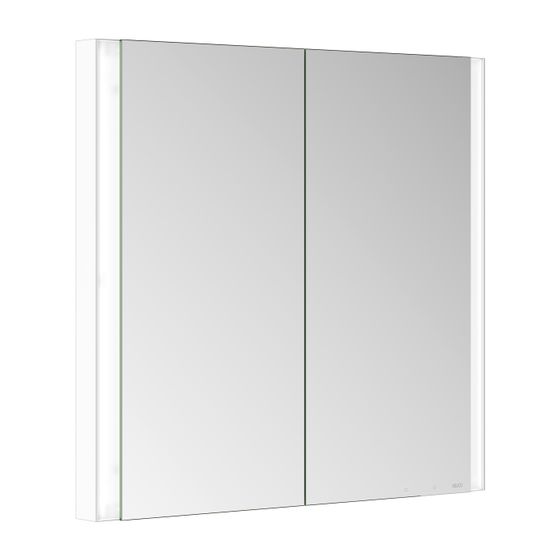 Keuco Somaris Spiegelschrank Wandeinbau 2-türig, mit Spiegelheizung und 1 Steckdose, 800x710x115mm, Weiß matt