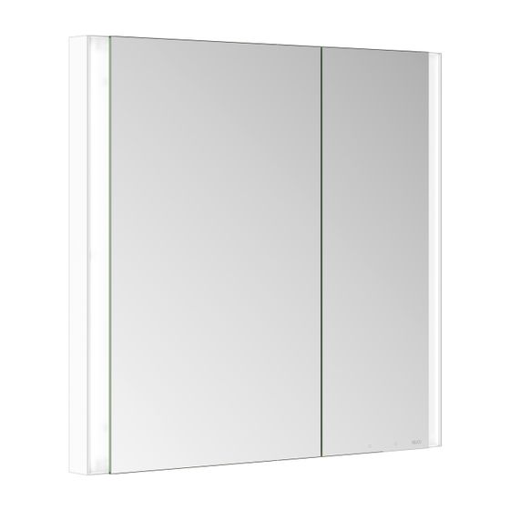 Keuco Somaris Spiegelschrank Wandeinbau 2-türig asymmetrisch, mit Heizung und 1 Steckdose, 800x710x115mm, Weiß matt