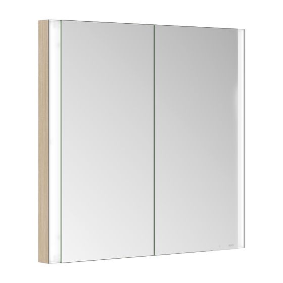 Keuco Somaris Spiegelschrank Wandeinbau 2-türig, mit 1 Steckdose, 800x710x115mm, Eiche hell Dekor