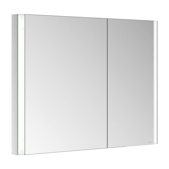 Keuco Somaris Spiegelschrank Wandeinbau 2-türig asymmetrisch, breite Tür links, mit 1 Steckdose, 1000x710x115mm, Verspiegelt