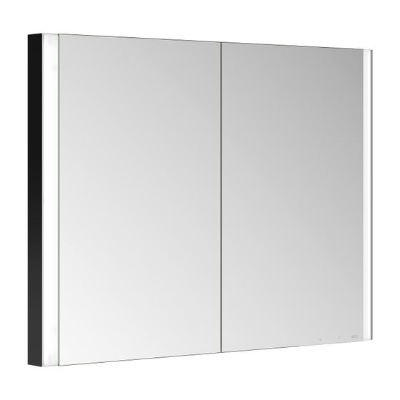 Keuco Somaris Spiegelschrank Wandeinbau 2-türig, mit Spiegelheizung und 1 Steckdose, 1000x710x115mm, Schwarz matt