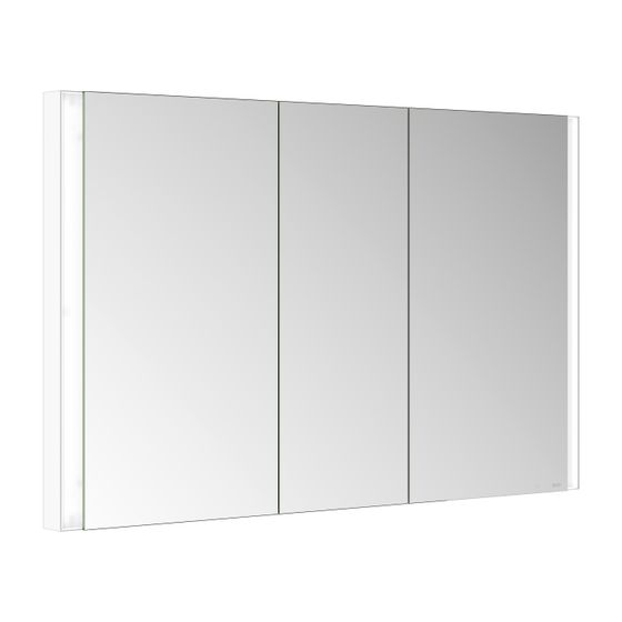 Keuco Somaris Spiegelschrank Wandeinbau 3-türig, mit 2 Steckdosen, 1200x710x115mm, Weiß matt, 14514513100