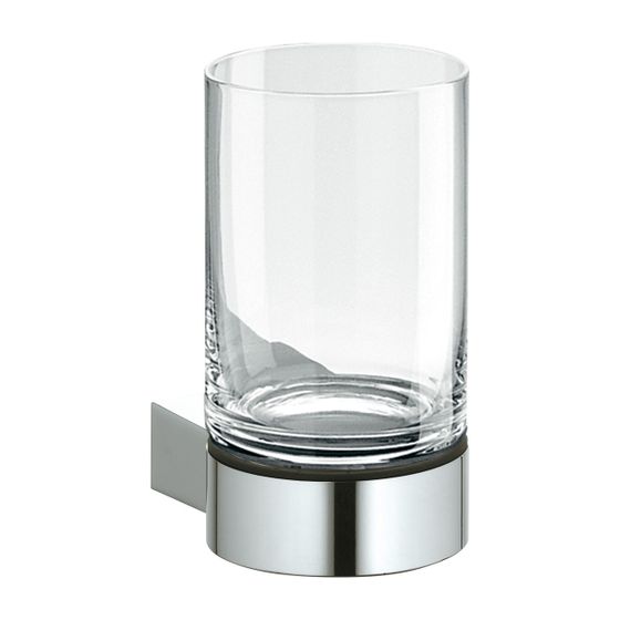 KEUCO Glashalter Plan 14950, kpl. mit Echtkristall-Glas, verchromt