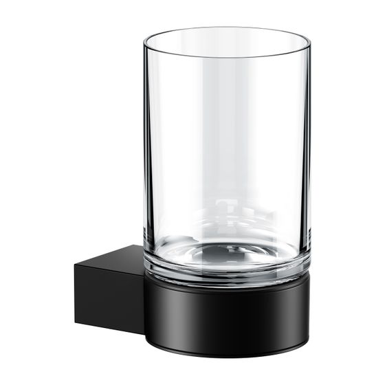 KEUCO Glashalter Plan 14950, kpl. m. Echtkristall-Glas, schwarz