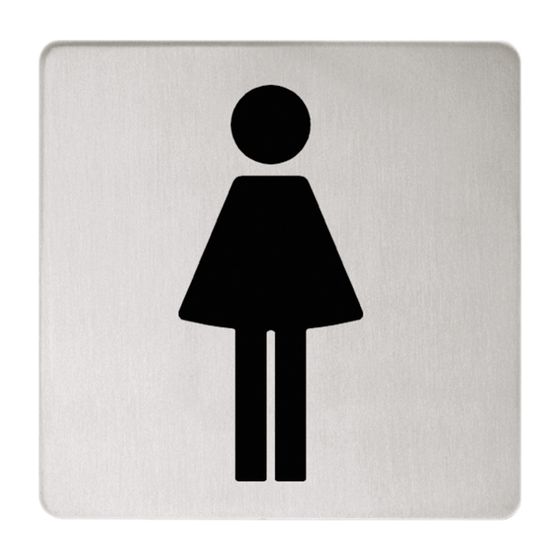 Keuco Plan WC-Türschild Symbol Damen, mit Klebeset, Verchromt, 14966010000