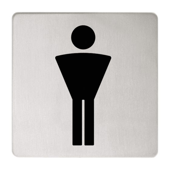 Keuco Plan WC-Türschild Symbol Herren, mit Klebeset, Verchromt, 14967010000