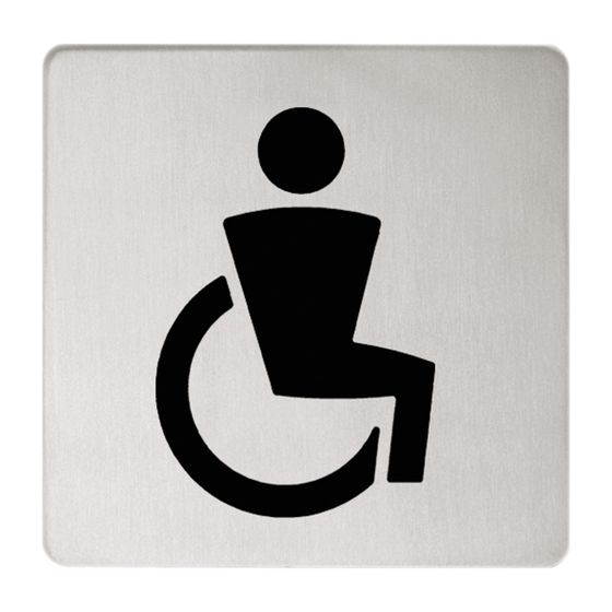 Keuco Plan WC-Türschild Symbol Barrierefrei, mit Klebeset, Verchromt, 14968010000