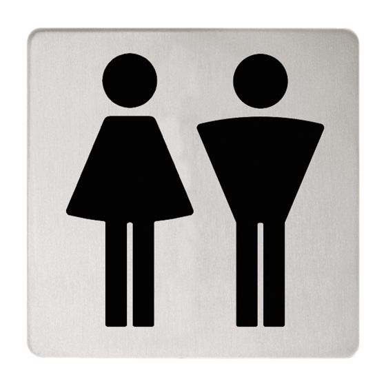 Keuco Plan WC-Türschild Symbol Damen/Herren, mit Klebeset, Verchromt, 14971010000