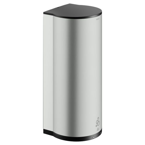 Keuco Plan Sensor-Seifenspender Wandmodell f. Flüssigseife, 1100ml, 1-3ml/Hub, Infrarot-Sensorik, 6V, Edelstahl-finish/Schwarz