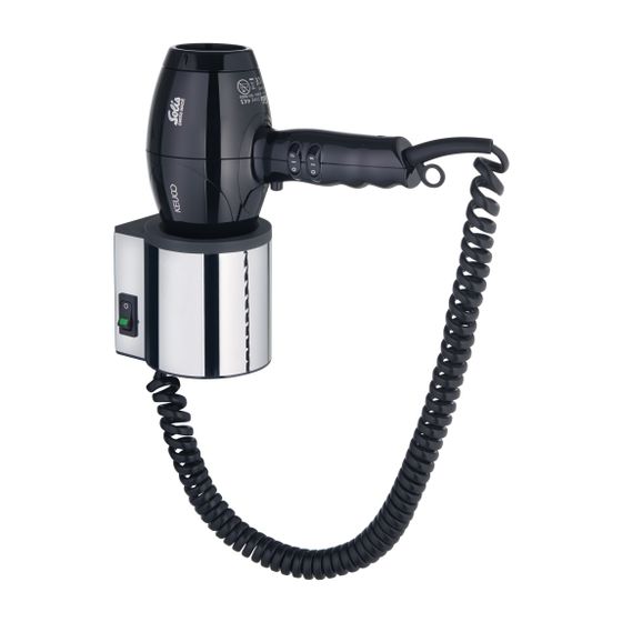 Keuco Plan Haartrockner, 230V, 3 Heizstufen 2 Geschwindigkeitsstufen, Überhitzungsschutz, Verchromt/Schwarzgrau, 14995010037