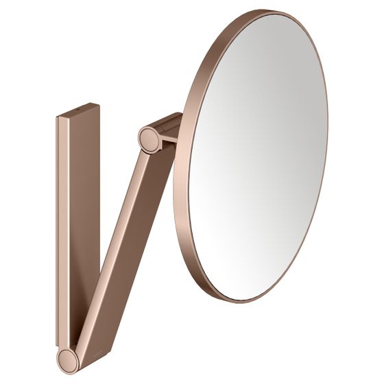 Keuco iLook_move Kosmetikspiegel rund/unbeleuchtet Wandmodell, D 212mm, Vergrößerung x 5, Rotgold gebürstet, 17612290000