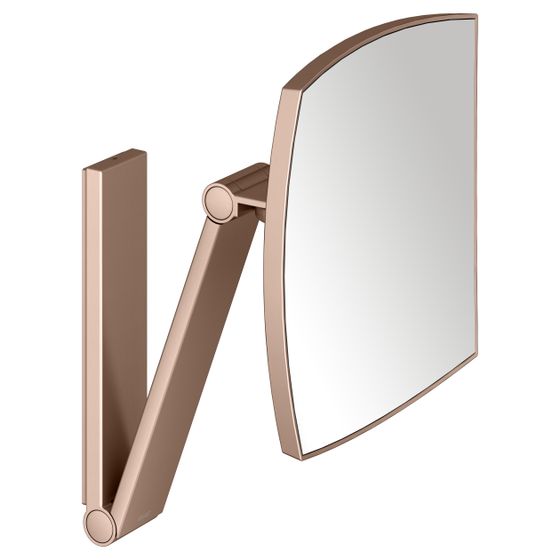 Keuco iLook_move Kosmetikspiegel eckig/unbeleuchtet Wandmodell, 200x200mm, Vergrößerung x 5, Rotgold gebürstet, 17613290000