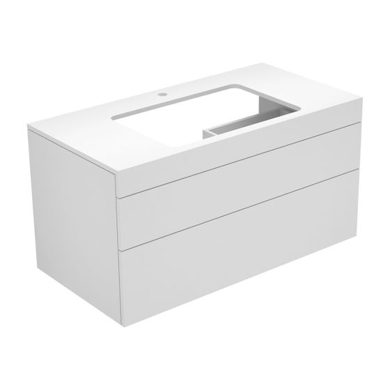 KEUCO Waschtischunterbau Edition 400 31572, Hahnloch, weiß/weiß