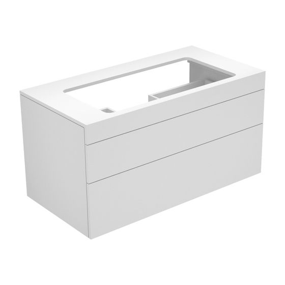 KEUCO Waschtischunterbau Edition 400 31582, 2 Auszüge, weiß/Glas cashmere klar