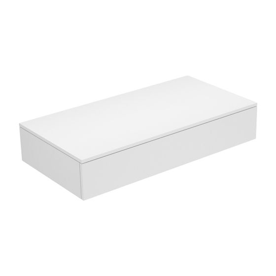 KEUCO Sideboard Edition 400 31750, 1 Auszug, weiß/Glas trüffel satiniert