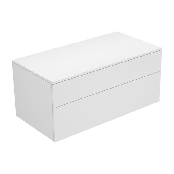 KEUCO Sideboard Edition 400 31753, 2 Auszüge, weiß/Glas trüffel satiniert