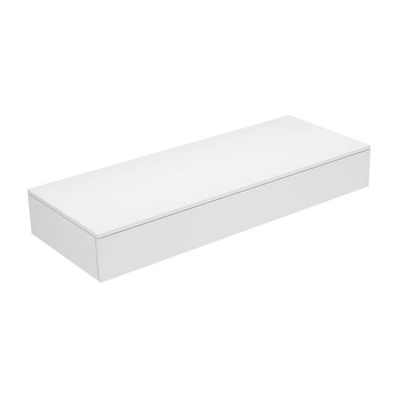 KEUCO Sideboard Edition 400 31760, 1 Auszug, weiß/Glas trüffel satiniert
