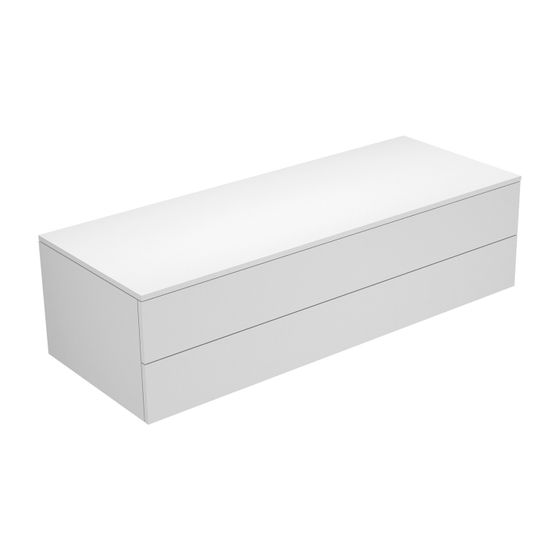 KEUCO Sideboard Edition 400 31762, 2 Auszüge, weiß/Glas weiß klar