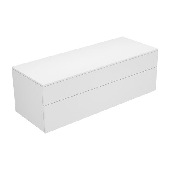 KEUCO Sideboard Edition 400 31763, 2 Auszüge, weiß/Glas trüffel satiniert