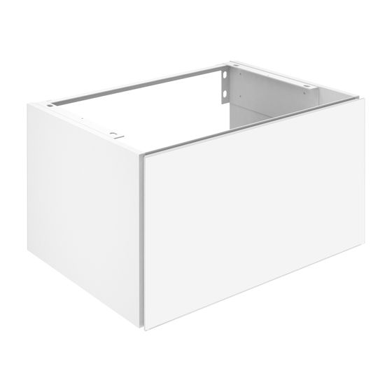 KEUCO Waschtischunterschrank X-Line 33151, 1 Auszug, weiß/Glas weiß, 650x400x490mm