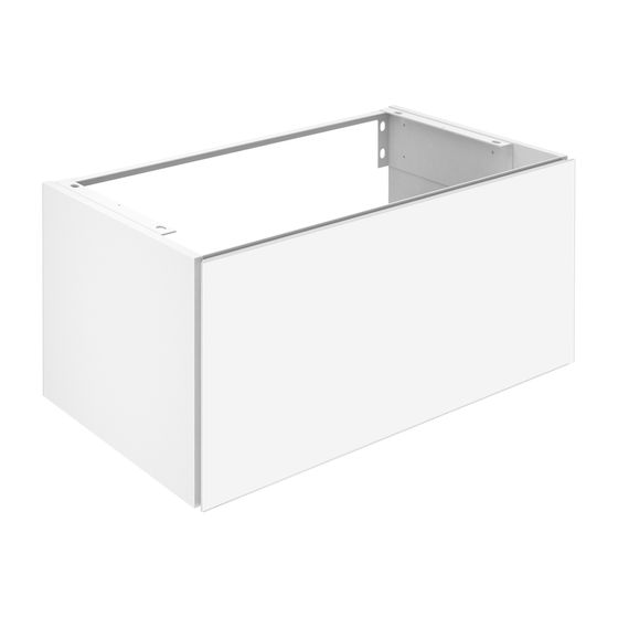 KEUCO Waschtischunterschrank X-Line 33161, 1 Auszug, weiß/Glas weiß, 800x400x490mm