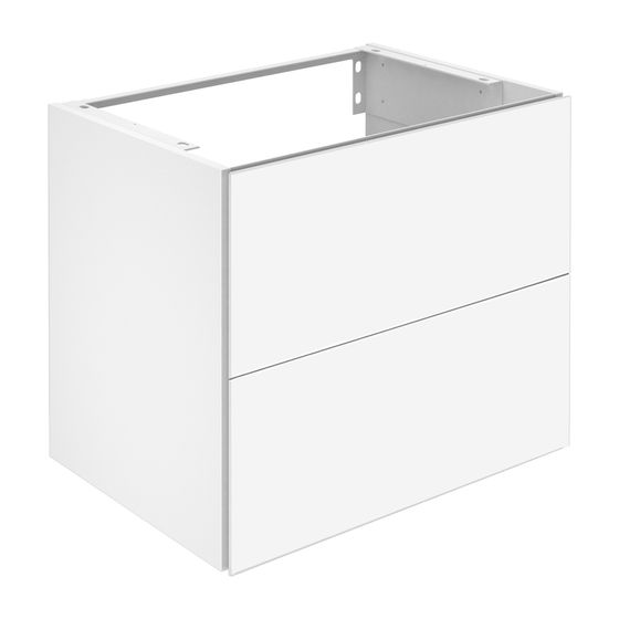 Keuco X-Line Waschtischunterschrank, 650x605x490mm, 2 Frontauszüge, Wandmontage oder bodenstehend, Inox, 33153290000