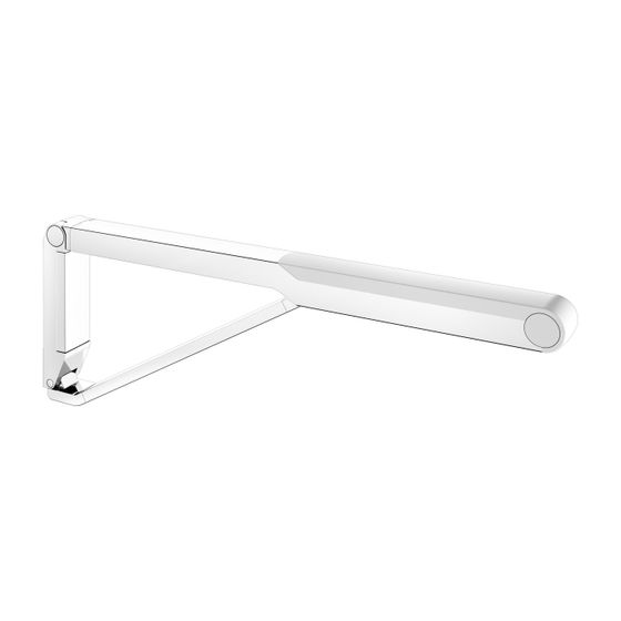 Keuco Axess Stützklappgriff WC, 700mm, Belastbarkeit 115kg, mit Absenkbremse, Auflagefläche Kunststoff, Verchromt/Weiß