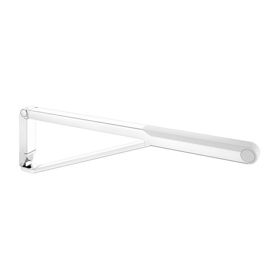 Keuco Axess Stützklappgriff WC, 850mm, Belastbarkeit 115kg, mit Absenkbremse, Auflagefläche Kunststoff, Verchromt/Weiß