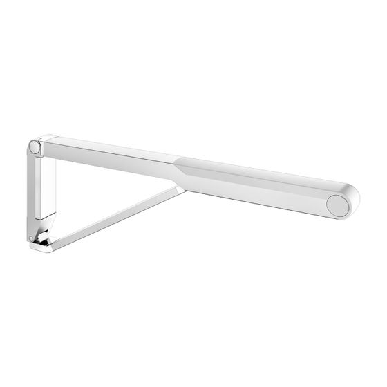 Keuco Axess Stützklappgriff WC, 700mm, Belastbarkeit 115kg, mit Absenkbremse, Auflagefläche Kunststoff, Silber eloxiert/Weiß