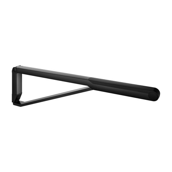 Keuco Axess Stützklappgriff WC, 850mm, Belastbarkeit 115kg, mit Absenkbremse, Auflagefläche Kunststoff, Schwarz matt/Schwarz