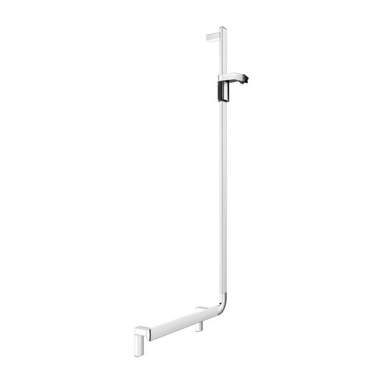 Keuco Axess Winkelgriff 90 Grad rechts mit Brauseschieber, 600/1300mm, mit 2x Befestigungsset 1, Silber eloxiert, 35006171301