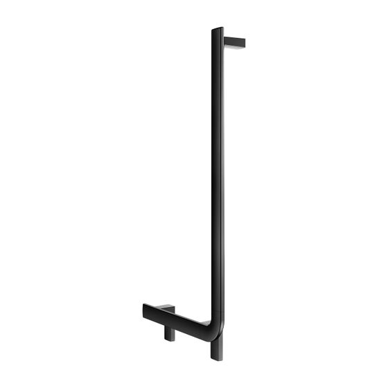Keuco Axess Winkelgriff 90 Grad rechts, 400/800mm, mit 2x Befestigungsset 1, Schwarz matt, 35006370801