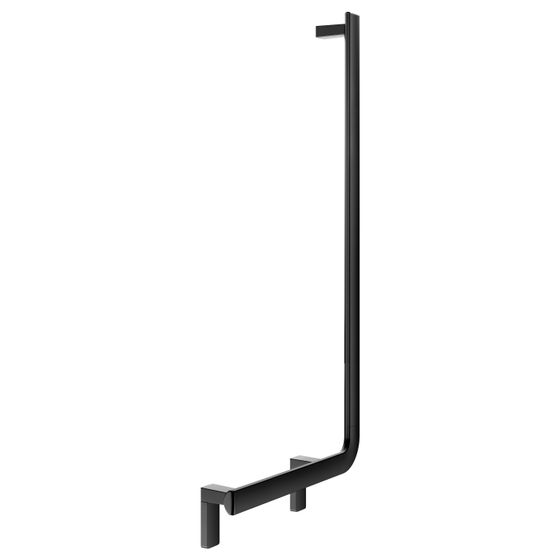 Keuco Axess Winkelgriff 90 Grad rechts, 520/1090mm, mit 2x Befestigungsset 1, Schwarz matt, 35006371001