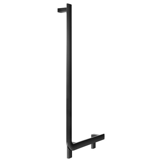Keuco Axess Winkelgriff 90 Grad links, 520/1090mm, mit 2x Befestigungsset 1, Schwarz matt, 35006371002