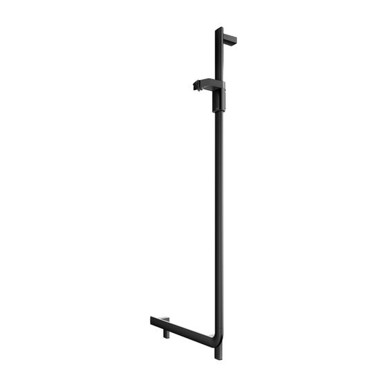 Keuco Axess Winkelgriff 90 Grad rechts, mit Brauseschieber 600/1300mm, 2x mit Befestigungsset 1, Schwarz matt, 35006371301