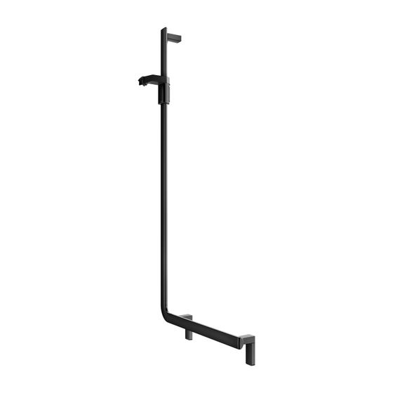 Keuco Axess Winkelgriff 90 Grad links mit Brauseschieber, 600/1300mm, mit 2x Befestigungsset 1, Schwarz matt, 35006371302