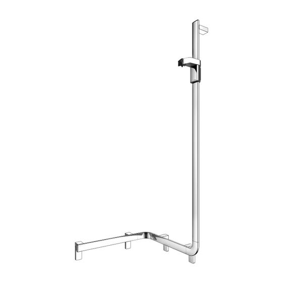 Keuco Axess Duschhandlauf mit Brausestange rechts, 550x531x1301mm, mit 3x Befestigungsset 1, Verchromt, 35008016601