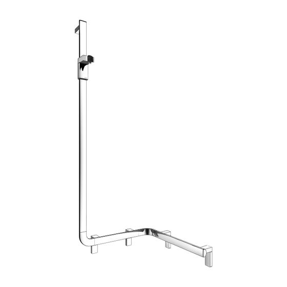 Keuco Axess Duschhandlauf mit Brausestange links, 550x550x1301mm, mit 3x Befestigungsset 1, Verchromt, 35008016602