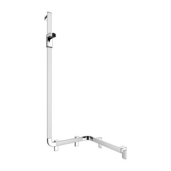 Keuco Axess Duschhandlauf mit Brausestange links, 550x531x1301mm, mit 3x Befestigungsset 1, Silber eloxiert, 35008176602