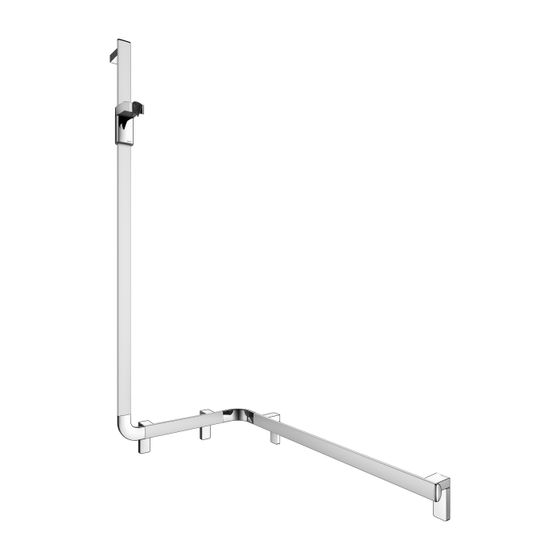 Keuco Axess Duschhandlauf mit Brausestange links, 850x531x1301mm, mit 3x Befestigungsset 1, Silber eloxiert, 35008178602