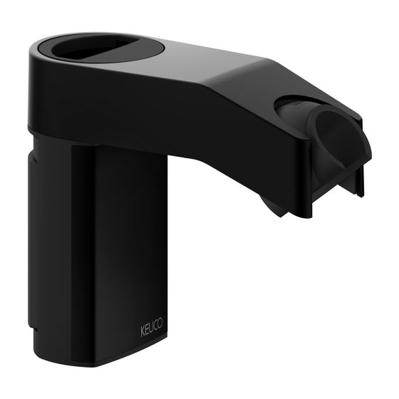 Keuco Axess Brausehalter für Schläuche mit konischer Mutter, höhenverstellbar, Schwarz matt, 35010370100