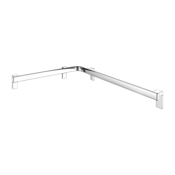 Keuco Axess Dusch- und Wannenhandlauf rechts, 600/800mm, mit 3x Befestigungsset 1, Verchromt, 35011016801