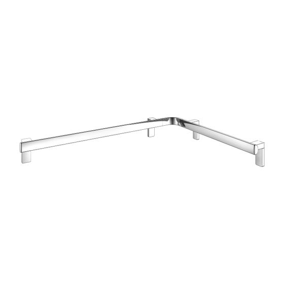 Keuco Axess Dusch- und Wannenhandlauf links, 800/600mm, mit 3x Befestigungsset 1, Verchromt, 35011018602