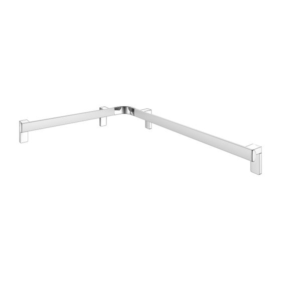 Keuco Axess Dusch- und Wannenhandlauf rechts, 600/800mm, mit 3x Befestigungsset 1, Silber eloxiert, 35011176801