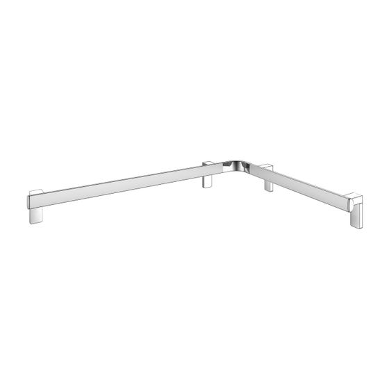 Keuco Axess Dusch- und Wannenhandlauf links, 800/600mm, mit 3x Befestigungsset 1, Silber eloxiert, 35011178602