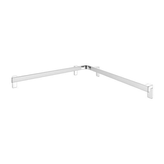 Keuco Axess Dusch- und Wannenhandlauf, 800/800mm, mit 3x Befestigungsset 1, Silber eloxiert, 35011178800