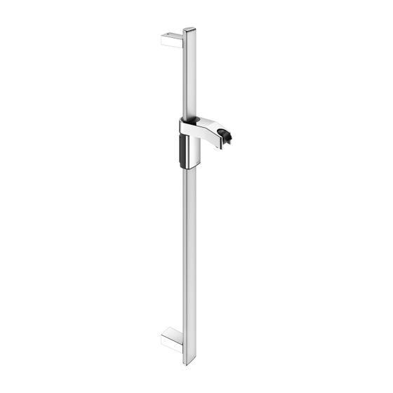 Keuco Axess Brausestange für Schläuche mit konischer Mutter, 800mm, mit Befestigungsset 1, Silber eloxiert, 35012170800